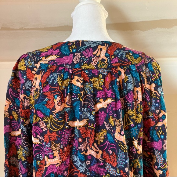 25 of 52 Conversations by Anthropologie Oh Deer Forest Friends Blouse size 6 - Picture 6 of 8